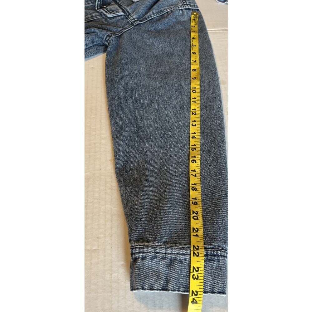 Women’s 1X Denim Jacket Blue Jean Distressed Button Pockets Vintage Charm Staple - Picture 13 of 13